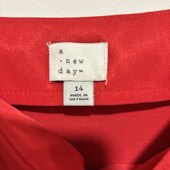 A New Day Dress Womens 14 Red Bow Midi Sleeveless Formal Valentines Date - Picture 7 of 9